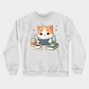 Cats, coffee and books - the best of life Crewneck Sweatshirt